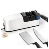 Electric knife sharpener, 5 in 1 knife sharpening system with straight blade, professional diamond knife sharpener FOR rough sharpening, repair and sharpening of knives (XF7)
