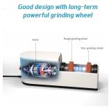 Electric knife sharpener, 5 in 1 knife sharpening system with straight blade, professional diamond knife sharpener FOR rough sharpening, repair and sharpening of knives (XF7)