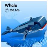 KAZI Whale Toys Building Set,Deep Sea Creatures Building Blocks,Ocean Animal Toy for Kids Ages 8 9 10 Plus,Blue Whale Sea Animal Building Kit for Boys Girls,Halloween Party Favors
