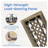 Howeall 4x10 Inches Heavy Duty Walkable Floor Register Easy Adjust Air Supply Lever Floor Vents - Charlotte Design - Vent Cover for Home Floor - Antique Brass