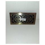 Howeall 4x10 Inches Heavy Duty Walkable Floor Register Easy Adjust Air Supply Lever Floor Vents - Charlotte Design - Vent Cover for Home Floor - Antique Brass