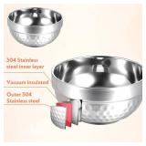 DOPENSPI 8 Pack 18/8 Stainless Steel Bowls, 15 oz Non Slip Double Wall Insulated Suit, 4.7 x 2.5 Inch Snack Cereal Bowl