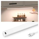 MYPLUS 16 Inch Under Cabinet Lights with Hand Wave, Under Counter Lighting 4000K Natural White,Dimmable,Plug and Play,LED Lights for Kitchen Cabinet, Cupboard, Closet, Desk