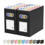 Oterri Cardboard File Organizer Box for Hanging File Folders Letter Size,File Box for Computer Desk,File Cabinet,Working Home,Office,Classroom (Black, Letter Size - 2 Packs)