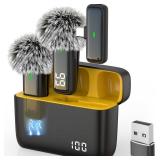 NPTCL Wireless USB Microphone for PC Laptop iPhone 16/15 Android Phone - Noise Canceling Lapel Lavalier Mic with 24H Charging Case for Video Recording Vlog TikTok Podcast Live Streaming (USB & USBC)