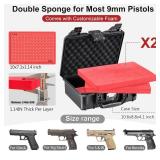 Kinghardcase TSA Gun Case for Handgun, TSA Approved Firearm Travel Case, Waterproof & Shock Proof Lockable handgun case, 10.6 *8.8 *4 Inches 9mm Pistol Case Hard Shell