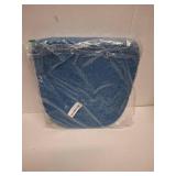 BUYUE Friendly Woven Fabric 14x14 Magnetic Cushion for Metal Chair 1 Piece, Enhanced Anti-Slip Seat Pad for Dining Kitchen Cafe Stackable Chair (U-Shape, Dark Blue, 1 Count)