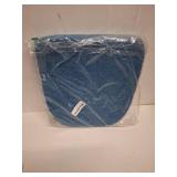 BUYUE Friendly Woven Fabric 14x14 Magnetic Cushion for Metal Chair 1 Piece, Enhanced Anti-Slip Seat Pad for Dining Kitchen Cafe Stackable Chair (U-Shape, Dark Blue, 1 Count)