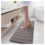 Buganda Memory Foam Bath Mat, 47" x 17", Ultra Soft and Non-Slip Bathroom Rugs, Water Absorbent and Machine Washable Bath Rug Runner for Bathroom, Shower, and Tub, Taupe