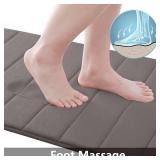 Buganda Memory Foam Bath Mat, 47" x 17", Ultra Soft and Non-Slip Bathroom Rugs, Water Absorbent and Machine Washable Bath Rug Runner for Bathroom, Shower, and Tub, Taupe