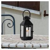 Staymoment Black Candle Lantern Decorative: 8.6\" Small Lanterns Indoor Hanging Candle Holder Modern Farmhouse Home Decor for Christmas Wedding Halloween