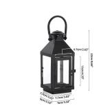 Staymoment Black Candle Lantern Decorative: 8.6\" Small Lanterns Indoor Hanging Candle Holder Modern Farmhouse Home Decor for Christmas Wedding Halloween