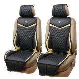 Flying Banner car seat Covers seat Cushions Luxe Fit Faux Leather Easy Installation Vehicles Non Slip Premium (Black Gold, 2 x Front Seat Cover)