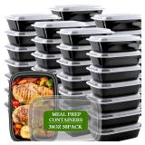 RANLITTLE Meal Prep Containers Reusable 38oz - Food Prep Containers with Lids 50 Pack, Disposable To Go Food Containers, Leakproof, Stackable, Takeout, BPA-Free, Microwave/Freezer Safe