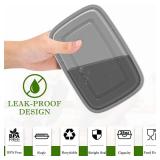 RANLITTLE Meal Prep Containers Reusable 38oz - Food Prep Containers with Lids 50 Pack, Disposable To Go Food Containers, Leakproof, Stackable, Takeout, BPA-Free, Microwave/Freezer Safe