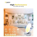 Ensenior 6 Pack 6 Inch LED Recessed Light, Dimmable, 6000K Clear White, 1200LM High Brightness, 12W 120V, Damp Rated, Ultra-Thin Canless Wafer Ceiling Light - ETL & FCC & IC