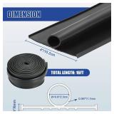 FLKQC Garage Door Seals Bottom Rubber Strip, Weather Stripping Kit Seal Strip Replacement, Universal Weatherproof Threshold Buffering Sealing Rubber 4\" Width (1/4 Inch T-End, 16FT Long)