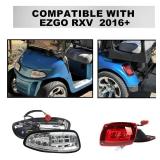 Shu-Ran LED Golf Cart Headlight Taillight Fit for EZGO RXV 2016+ Gas & Electric, 12V Deluxe Golf Cart Lights Kit with Turn Signals Kits, Brake Lights, Horn