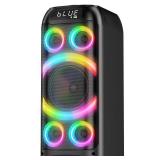 BOHINI Bluetooth Speaker, 160W Peak Powerful Loud Stereo Sound Deep Bass Wireless Boombox Portable Large Party Speakers with Subwoofer TWS Pairing Dynamic LED Light for Outdoor Camping Backyard Events