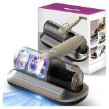 PATO Mattress Vacuum Cleaner, Wireless Handheld Bed Vacuum Cleaner with UV-C Light, HEPA Filter and Ultrasonic Vibration, 12KPa, Suitable for Beds, Sofas, Car Seats, Carpets (Golden)