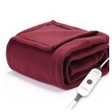 Sunbeam Royal Ultra Cabernet Heated Personal Throw / Blanket, Cozy-Warm, Adjustable Heat Settings