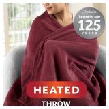 Sunbeam Royal Ultra Cabernet Heated Personal Throw / Blanket, Cozy-Warm, Adjustable Heat Settings