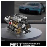 Mould King 10131 W16 Engine Building Blocks Sets, V8 Engine Model kit That Run, Build Your Own STEM Model Engine, 16-Cylinder Car Engine Building Engineering Toys(952+PCS)