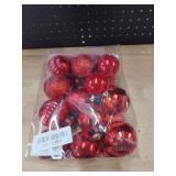 Rose Red 2.5\" Christmas Balls Christmas Tree Decoration Ornaments Shatterproof Hanging Balls for Birthday Halloween Holiday Wedding Decorations Set of 24pcs