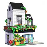 Loyratche Garden Villa House Building Set, Flower House Building Set, Greenhouse Modular Building Block Kit Home Decor Gift for Adults