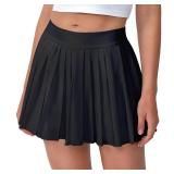 Eleloveph Mini Pleated Tennis Skirt for Women: Black Flowy Skorts for with Shorts Pockets - Athletic Trendy 18-35 - Golf Pickleball Casual 2025 S
