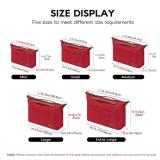 GIVLEFLY Purse Organizer with Zipper Tote Bag Organizer Inserts,Multiple Pockets with Cup&Umbrella Position Lightweight Handbag Dividers with Handle,Fit for Longchamp Neverful(Red,Medium)