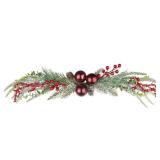 CISDUEO Christmas Decoration Floral Greenery with Berries and Christmas Balls Red Pinecone 27.55 Inch Wreath Xmas Door Swag for Front Door Festival Decor Wall Arch Window
