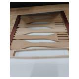 Eisinly Wooden Spoons for Cooking 7-Piece, Kitchen Nonstick Wood Cooking Utensils Set, Durability Wooden Spatula Spoon for Everyday Use, Light Yellow
