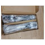 Amazon Basics Stainless Steel Dishwasher Safe Dinner Spoons with Pearled Edge, Large Tablespoons, 7.7 inches, Pack of 12, Silver