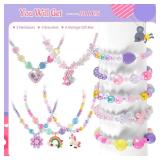 Faburo 10pcs Kids Jewelry for Girls -5 Necklaces, 5 Bracelets, Little Girls Jewelry Kids Mermaid Necklace for girls, Toddler Jewelrys Necklace Birthday Christmas Gift Age 3 4 6 8