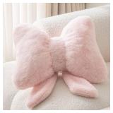 Novohive Bow Pillow Throw Pillows Butterfly Shaped Decorative Cute Pillows for Bed Sofa Cute Home Decor,Pink 10 * 8inch