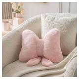 Novohive Bow Pillow Throw Pillows Butterfly Shaped Decorative Cute Pillows for Bed Sofa Cute Home Decor,Pink 10 * 8inch