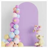 Putros Wedding Arch Cover 6.6FT Lavender Spandex Fitted Round Top Chiara Backdrop Stand Covers for Wedding Birthday Party Decoration