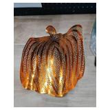 Maxcheck 12 Pieces Thanksgiving Pumpkin Placemats Bulk Vinyl Metallic Autumn Harvest Pressed Table Mats Placemats Thanksgiving Halloween Table Decorations(Bronze)