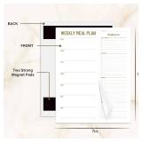 Weekly Meal Planner - Undated Magnetic Notepads with Grocery List, 7\" x 9\", 52 Weeks, Meal Planning Pad for Refrigerator Door with Tear-Off Shopping List, Food/Menu Organizer Notepad