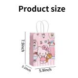Cute Birthday Party Supplies, 12 Pcs Party Favor Bags, Candy Goodie Treat Bags with Handle, Cartoon Birthday Party Decorations (A)