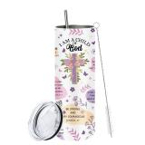 MoYueno Christian Gifts for Women, 20 Oz Skinny God Tumbler with Straw, Child of God Gifts, Religious Faith Inspirational Bible Verses Gift for Thanksgiving Christmas, Baptism Confirmation Gift 1 PCS