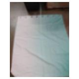 White and cyan colored bedroom curtains two pack approximately four and a half feet by 4 and 1/2 ft