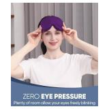 MZOO Luxury Sleep Eye Mask for Side Sleeper Men Women, Zero Eye Pressure 3D Sleeping Mask, Light Blocking Patented Design Night Blindfold, Soft Eye Shade Cover for Travel, Purple
