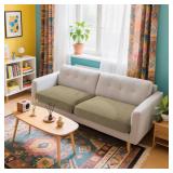 Hokway Stretch Couch Cushion Covers, 2 Piece Individual Sofa Cushion Slipcoversï¼Jacquard Sofa Seat Slipcover Set, Non-Slip Protector for Cushion (Sand,Small-2PC)