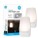 GE LED Night Light, Plug-in, Dusk to Dawn Sensor, Warm White, Ambient Lighting, Ideal Kids Adults Nightlight for Bedroom, Bathroom, Nursery, Hallway, Kitchen, 30966, 2 Pack