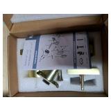 coolnews Gold Door Knobs Interior, Privacy Door Knob with Lock, Heavy Duty Square Modern Door Handle for Bedroom Bathroom, Satin Brass