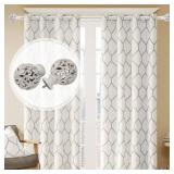 Heavy Duty Curtain Rod 36 to 120 Inches (3-10 ft)ï¼1-Inch Diameter Adjustable Drapery Rod with Decorative Carved Leaf Finials, Weathered White Curtain Rods for Living Room & Bedroom