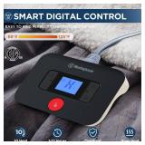 Westinghouse Electric Blanket Full, Heated Blanket Full Size with 10 Heating Levels and 1 to 12 Hours Heating Time Settings, Flannel to Sherpa Reversible, Machine Washable (80\" x 84\", Charcoal)