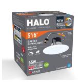 HALO 5 inch / 6 inch LED Recessed Light Trim 750 Lumens Dimmable Baffle Can Light with 5 Color Temperatures for Ceiling Indoor Outdoor Shower LT56079FS1EWHR